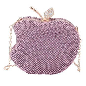Apple-Clutch mit Kristallverzierung, 15x11,5 cm, Lavendel