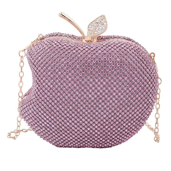 Apple-Clutch mit Kristallverzierung, 15x11,5 cm, Lavendel