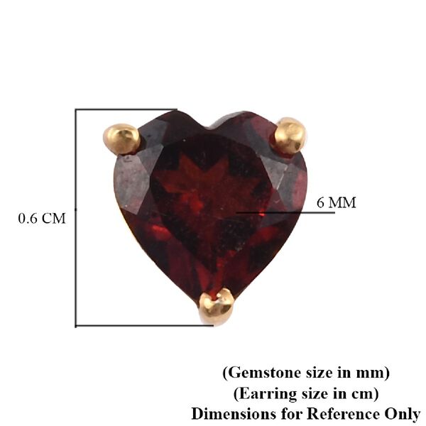 Roter Granat Ohrstecker 925 Silber vergoldet ca. 1,86 ct image number 4