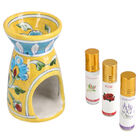 Keramik &Ouml;l-Diffusor mit 3 &auml;therischen &Ouml;len, Gelb