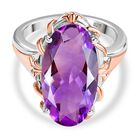 AA Rose De France Amethyst Ring, 925 Silber rhodiniert, (Größe 17.00) ca. 8.30 ct