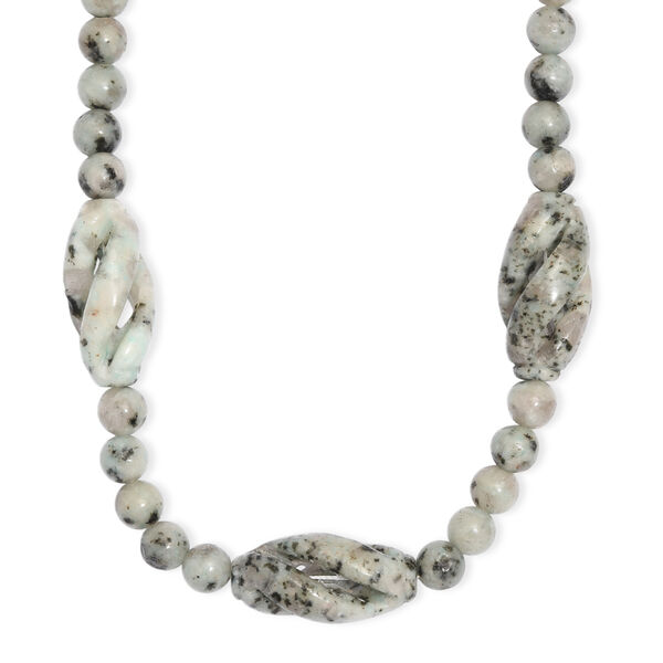 EVER TRUE Sesam-Jaspis Halskette ca. 50 cm Nickelfreies Messing Platiniert ca. 270.00 ct image number 3