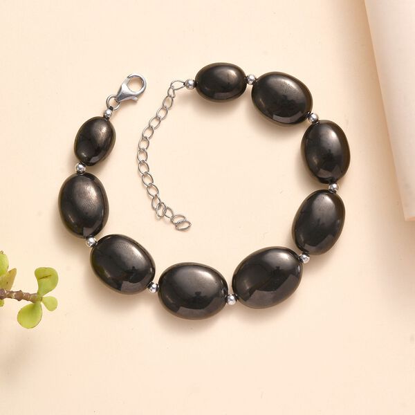 Elite Shungit Armband ca. 19 cm 925 Silber rhodiniert ca. 65,00 ct. image number 2