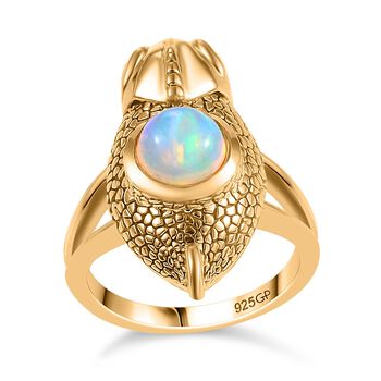 GP Trionfo Kollektion - AA Nat&uuml;rlicher, &auml;thiopischer Welo Opal und Kanchanaburi blauer Saphir-Ring - 0,92 ct.
