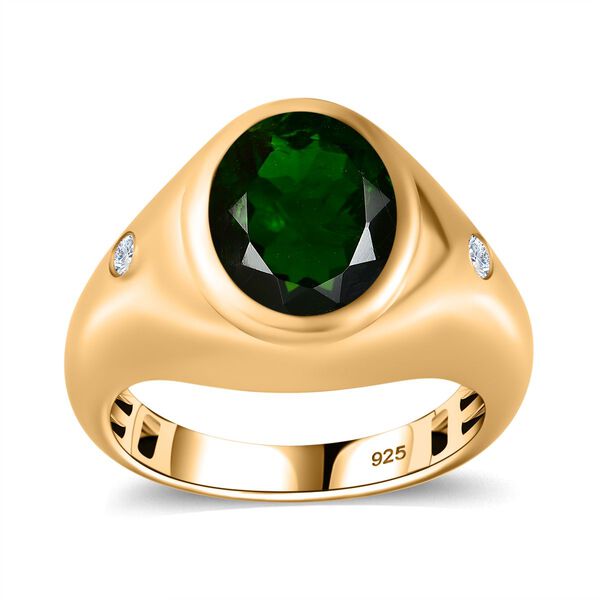 Nat&uuml;rlicher Chromdiopsid und Moissanit Ring - 3,63 ct. image number 4