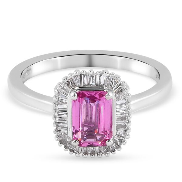 RHAPSODY AAAA rosa Saphir und Diamant-Ring, 950 Platin  ca. 1,16 ct