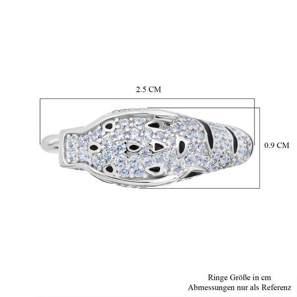 LUSTRO STELLA - Grüner Zirkonia, Weißer Zirkonia Ring 925 Silber rhodiniert (Größe 18.00) 1.56 ct image number 6