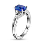AA tansanischer, blauer Spinell und weißer Zirkon-Ring, 925 Silber platiniert  ca. 1,62 ct image number 4