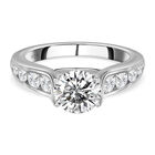 Moissanit Ring mit Schild Schliff, 925 Silber rhodiniert (Größe 16.00) ca. 1.92 ct