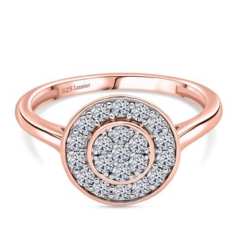 LUXURIANT SI-GH Labor Diamant Ring, 925 Silber 750 Ros&eacute;gold Vermeil - 0,50 ct.