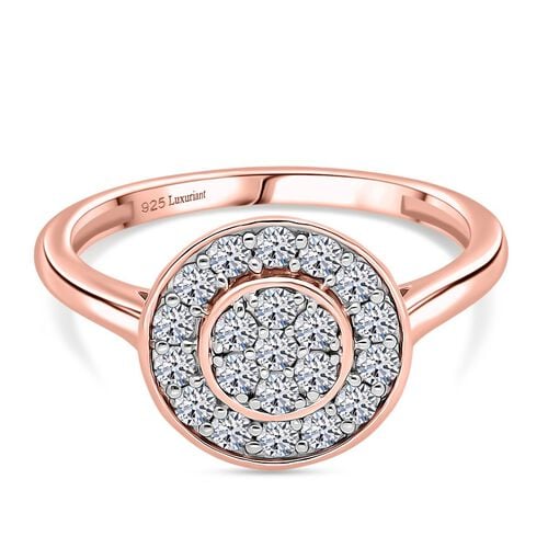 Lab Grown Diamant SI Ring 925 Silber 750 Roségold Vermeil (Größe 17.00) ca. 0,53 ct image number 0