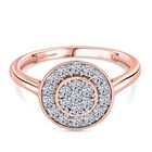 Lab Grown Diamant SI Ring 925 Silber 750 Roségold Vermeil (Größe 17.00) ca. 0,53 ct