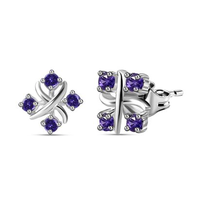 Designer Inspiriert XOXO Blauer Zirkonia Ohrringe 925 Silber