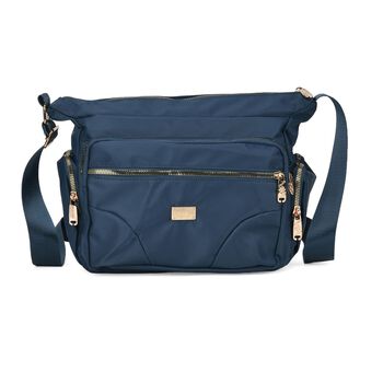 Stylische Umh&auml;ngetasche mit verstellbarem Gurt, 6 F&auml;chern, RFID-Schutz, 28x12x24 cm, Blaugr&uuml;n