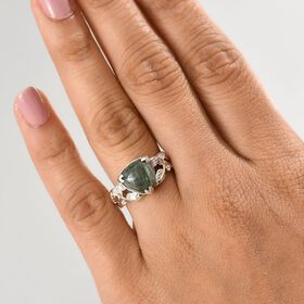 Sibirischer Seraphinit und Zirkon Ring - 3,8 ct