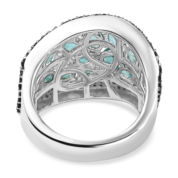 AA Grandidierit und schwarzer Spinell-Cluster-Ring in Silber image number 6