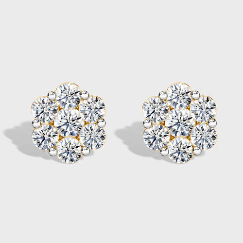 LUXURIANT DIAMOND- SGL zertifizierte VS Labor Diamant Ohrringe, 925 Silber 750 Gelbgold Vermeil - 1 ct. image number 3