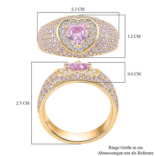 Rosa und wei&szlig;er Zirkonia Ring in Goldton image number 5