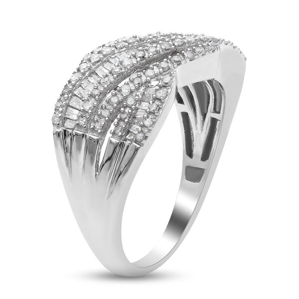 Diamant Cluster Ring 925 Silber Platin-Überzug image number 4