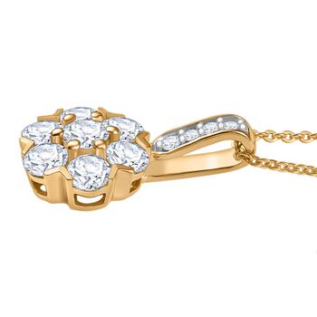 Moissanit Anh&auml;nger mit 50cm Kette, 925 Silber vergoldet - 1,51 ct.