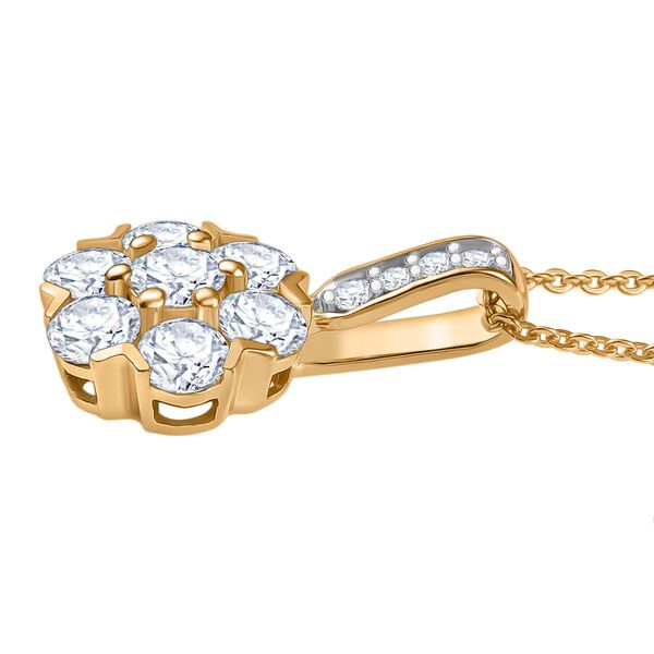 Moissanit Anhänger mit 50cm Kette, 925 Silber vergoldet - 1,51 ct. image number 4