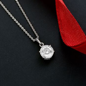 D'Joy Moissanit Anh&auml;nger mit 50cm Kette, 925 Silber rhodiniert - 1,30 ct.