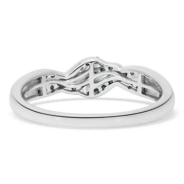 Blauer Diamant Ring 925 Silber platiniert  ca. 0,25 ct image number 4