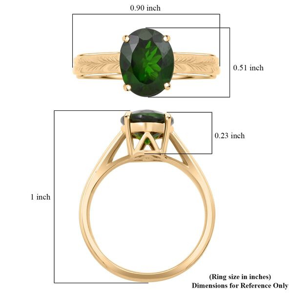 Zertifiziert und gepr&uuml;ft AAA Nat&uuml;rlicher Chromdiopsid Ring in 417 Gold - 2,65 ct. image number 4