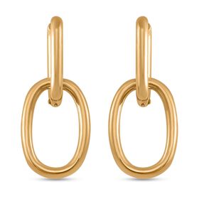 Kettenglieder-Ohrringe, Reiner Edelstahl, goldfarben