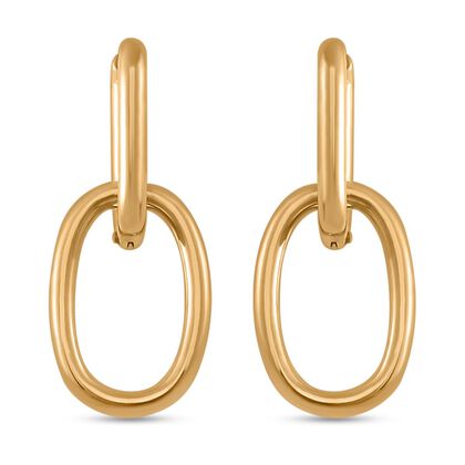 Kettenglieder-Ohrringe, Reiner Edelstahl, goldfarben