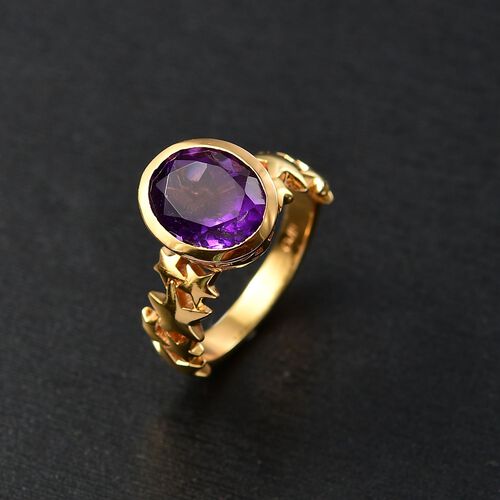 Afrikanischer Amethyst Ring Messing (Größe 18.00) ca. 3,24 ct image number 1