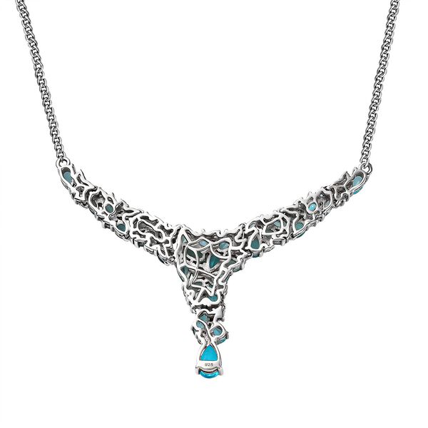 Paraiba-Apatit Collier, ca. 45 cm, 925 Silber platiniert ca. 7.46 ct image number 5