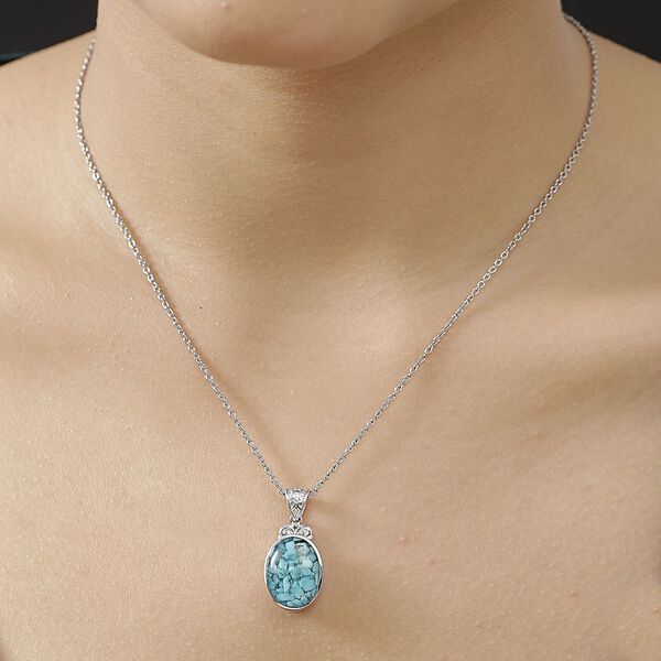 Sleeping Beauty Matrix T&uuml;rkis Schmuckset ca. 6.50 ct image number 3