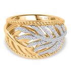 J Francis gefertigt mit SWAROVSKI Zirkonia Ring 925 Silber Rhodiniert und 750 Gelbgold Vermeil (Größe 17.00)