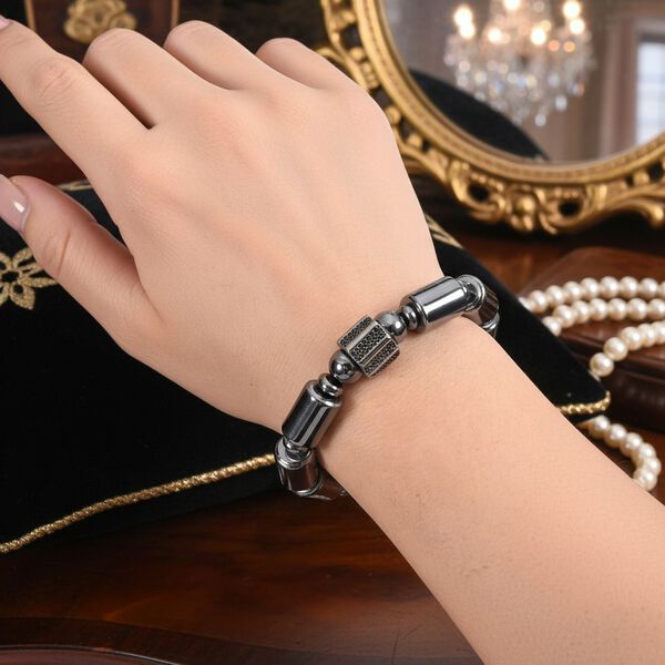 Terahertz Armband ca. 20 cm Reiner Edelstahl ca. 130,00 ct. image number 2