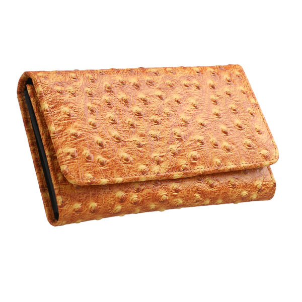 Geldb&ouml;rse aus 100% echtem Strau&szlig;enleder, RFID Schutz, Gelb image number 3