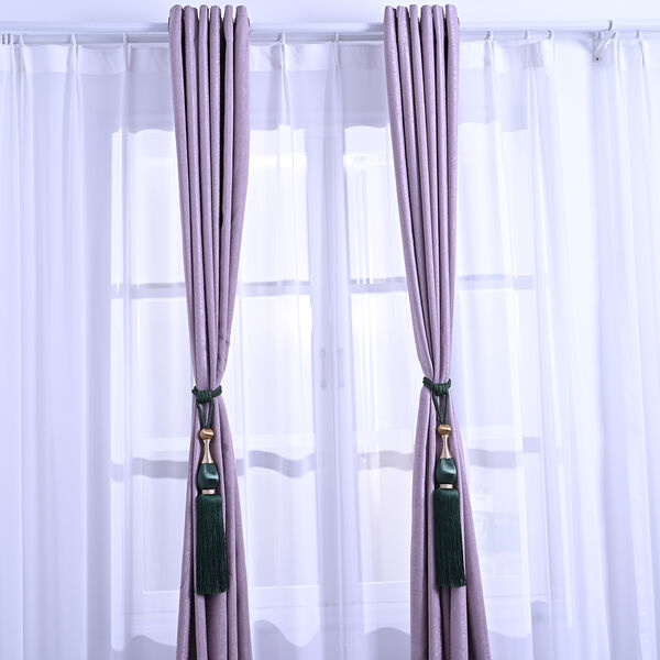 2er-Set Vorhang Raffhalter Quasten, L&auml;nge 46 cm, Gr&uuml;n image number 2