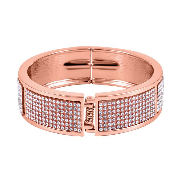 Weißer Kristall Armreif ca. 19 cm, Rosefarben image number 4