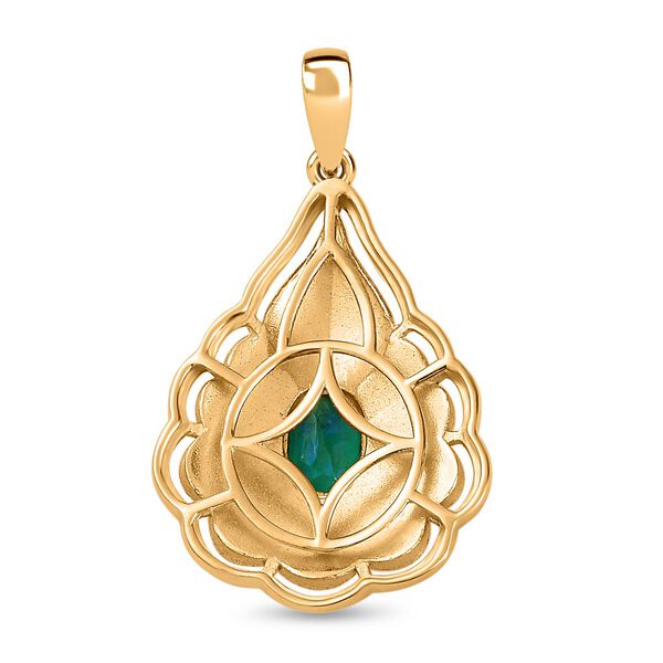 Pfau Quarz Triplette Anh&auml;nger 925 Silber Gelbgold Vermeil ca. 0,86 ct. image number 5