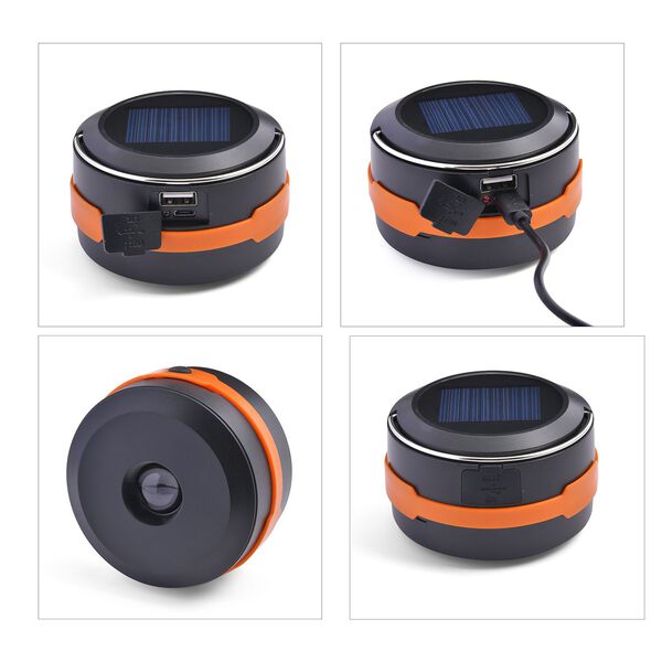 Wiederaufladbare LED-Solar-Campingleuchte, Orange image number 10