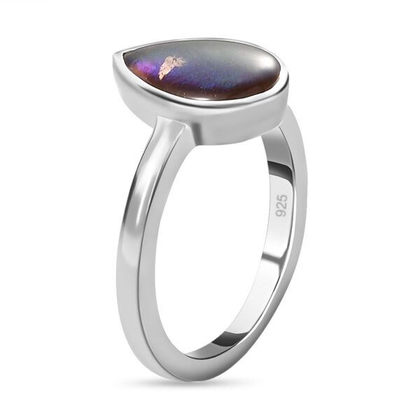 Kanadischer Ammolit Ring, 925 Silber platiniert (Gr&ouml;&szlig;e 21.00) ca. 2.27 ct image number 5