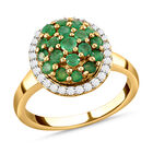 AAA Smaragd-Ring, 925 Silber vergoldet  ca. 1,05 ct image number 3