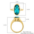 Capri-Blau Triplett Quarz und weißer Zirkon-Ring, 925 Silber vergoldet  ca. 5,44 ct image number 6