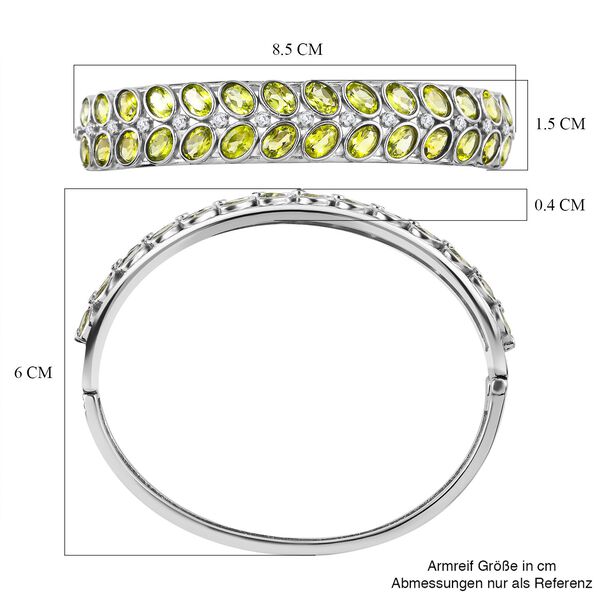 Nat&uuml;rlicher Peridot und Zirkon-Armreif, 19 cm - 13,67 ct. image number 6