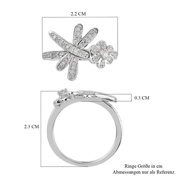 Diamant Ring 925 Silber Platin-&Uuml;berzug image number 7