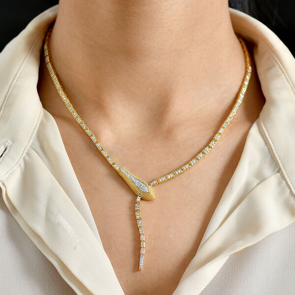 LUXURIANT SGL zertifizierte SI-GH Labor wei&szlig;e und blaue Diamant 45cm Halskette - 1,93 ct. image number 3