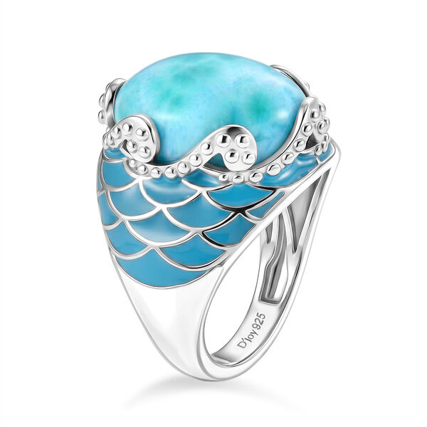 D'Joy Larimar Ring 925 Silber Rhodiniert (Gr&ouml;&szlig;e 17.00) ca. 10,89 ct image number 4