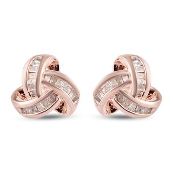 0,25 Ct. Diamant Knoten Ohrstecker aus 925 Silber ros&eacute;vergoldet