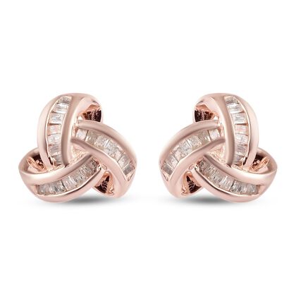 0,25 Ct. Diamant Knoten Ohrstecker aus 925 Silber ros&eacute;vergoldet