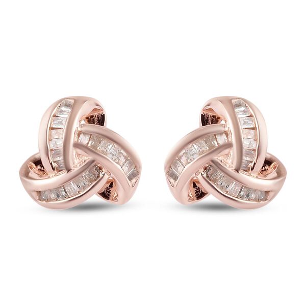 Diamant Knoten-Ohrstecker in Silber